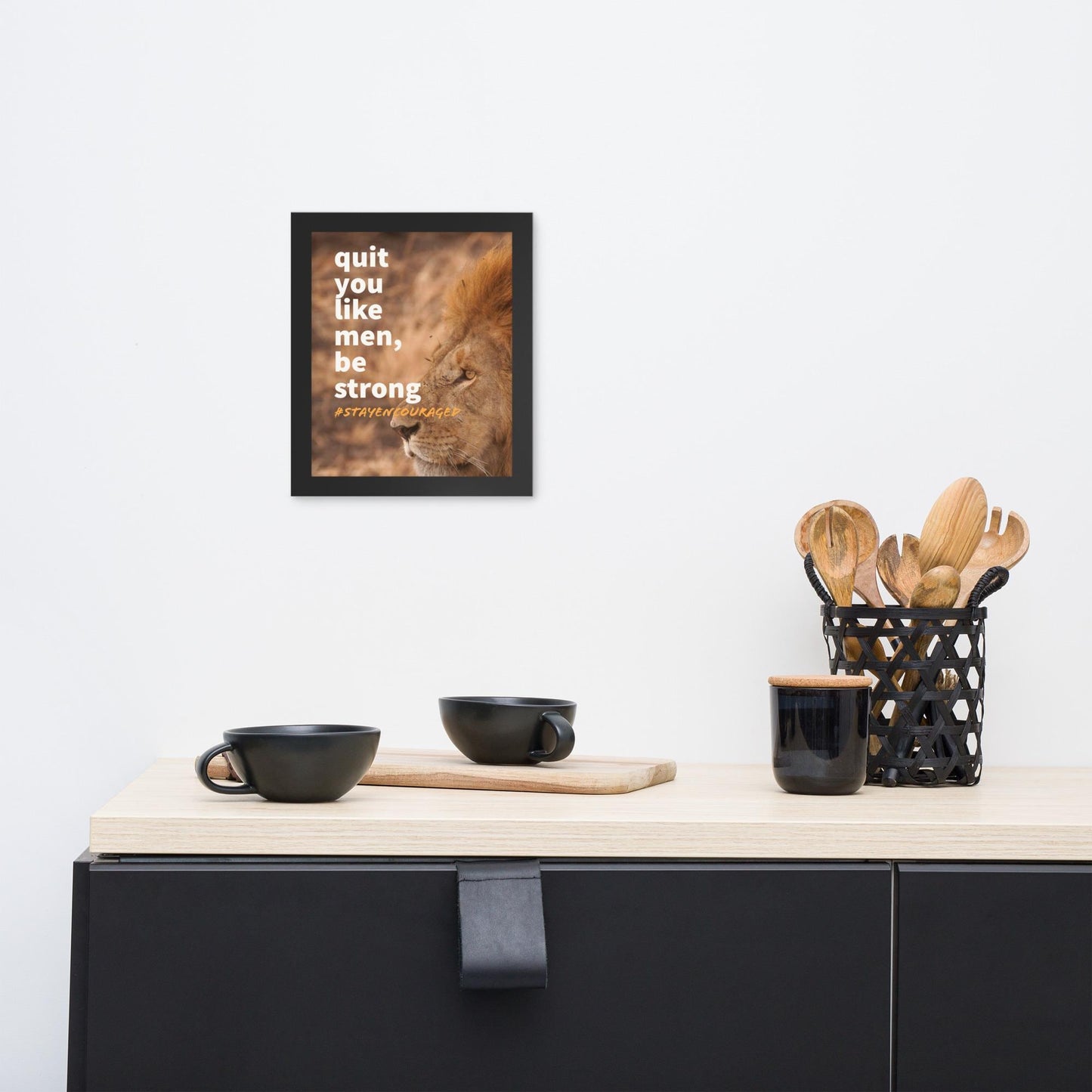 Lion Strength Framed Inspirational Poster