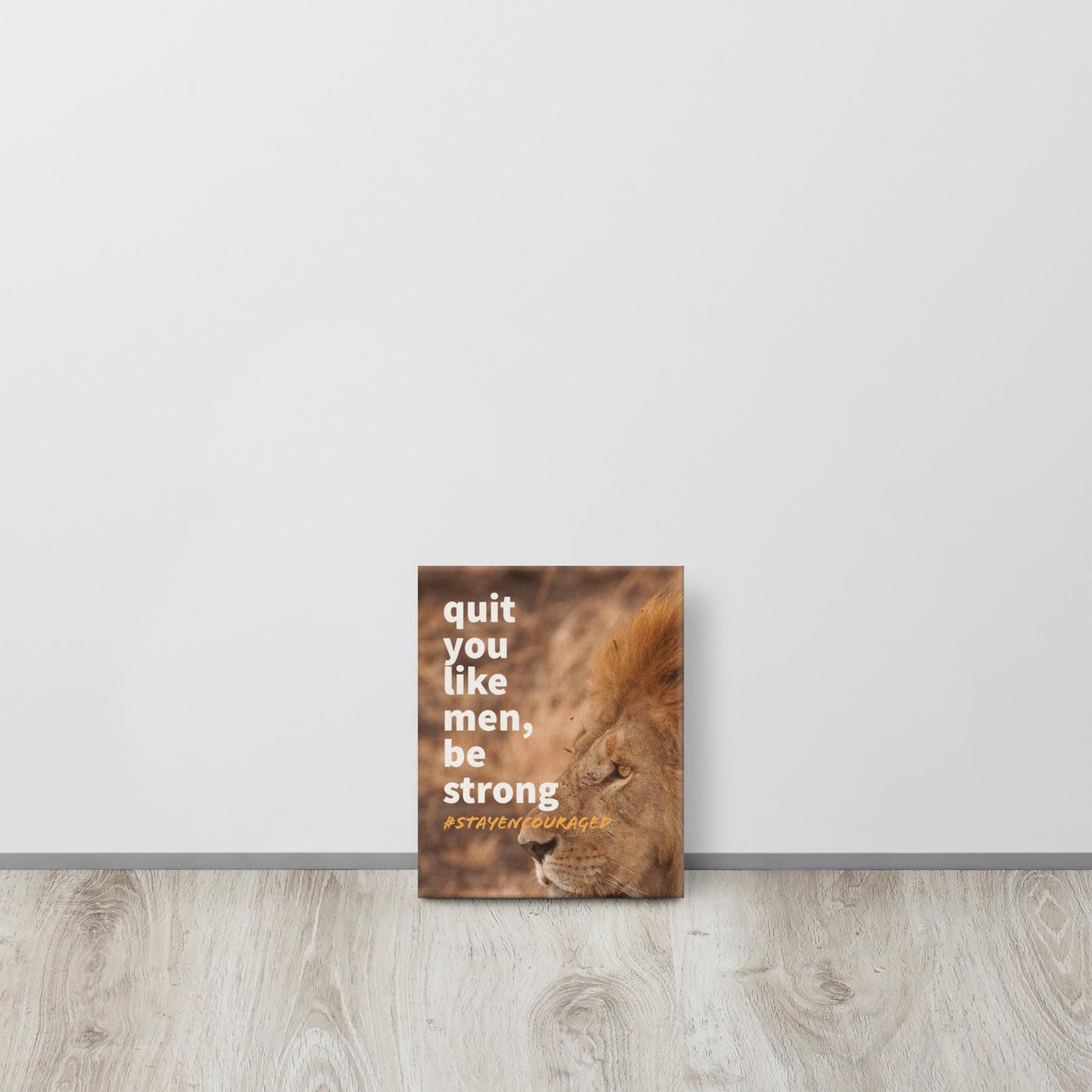 Inspirational Lion Canvas – Motivational Christian Wall Art for Him