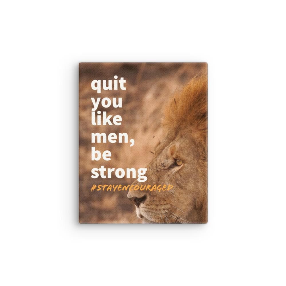 Inspirational Lion Canvas – Motivational Christian Wall Art for Him