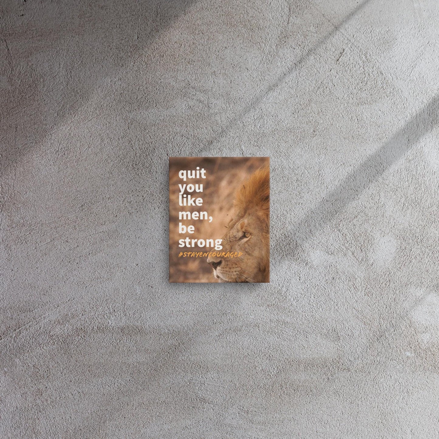 Inspirational Lion Canvas – Motivational Christian Wall Art for Him