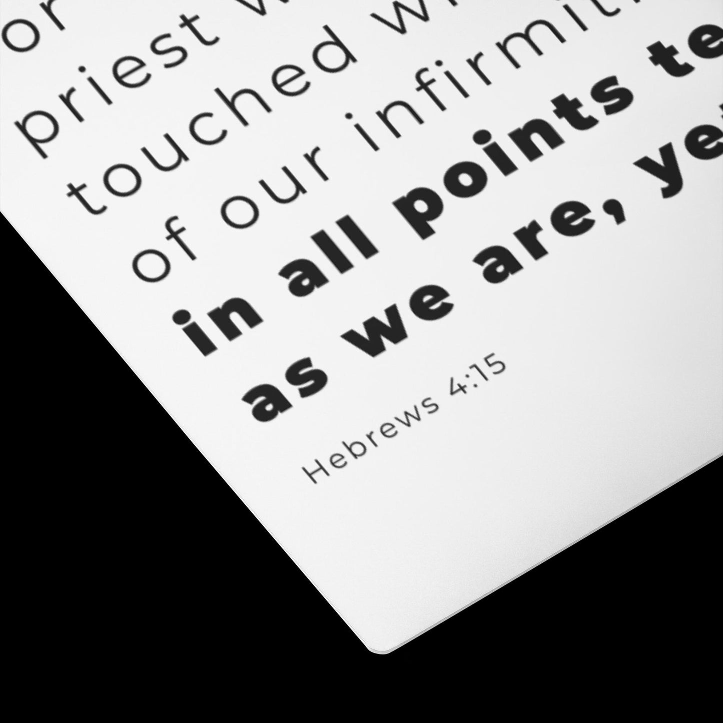 Hebrews 4:15 Christian Metal Wall Art | Inspirational Scripture Print | Faith-Based Gift