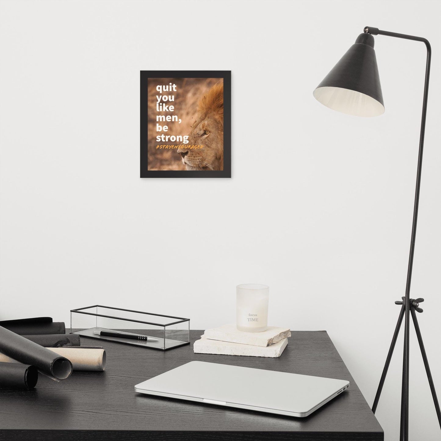 Lion Strength Framed Inspirational Poster
