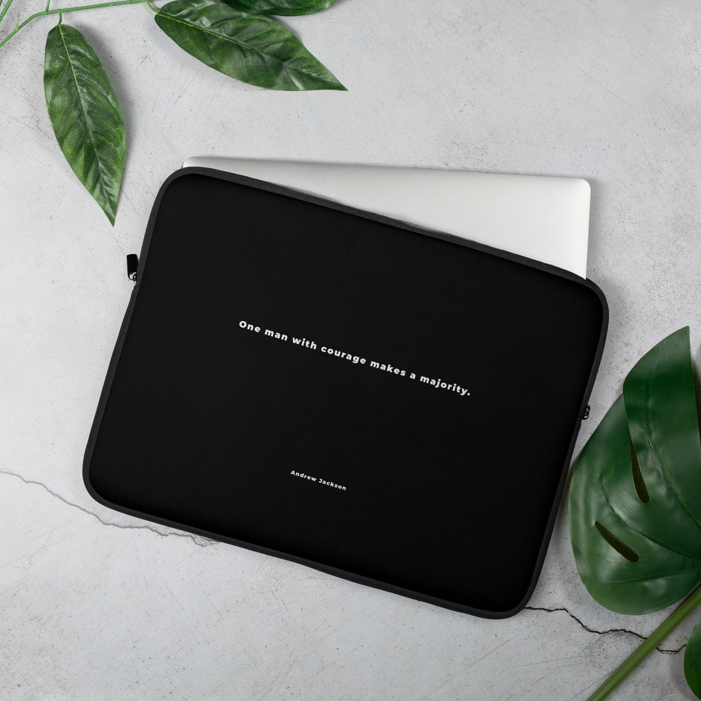 Minimalist Quote Laptop Sleeve – Inspirational Andrew Jackson Quote – Protective & Stylish Laptop Case