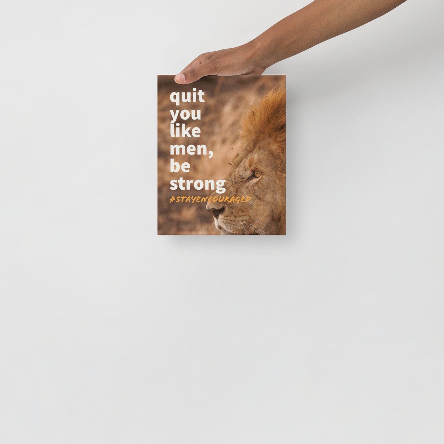 Inspirational Lion Canvas – Motivational Christian Wall Art for Him