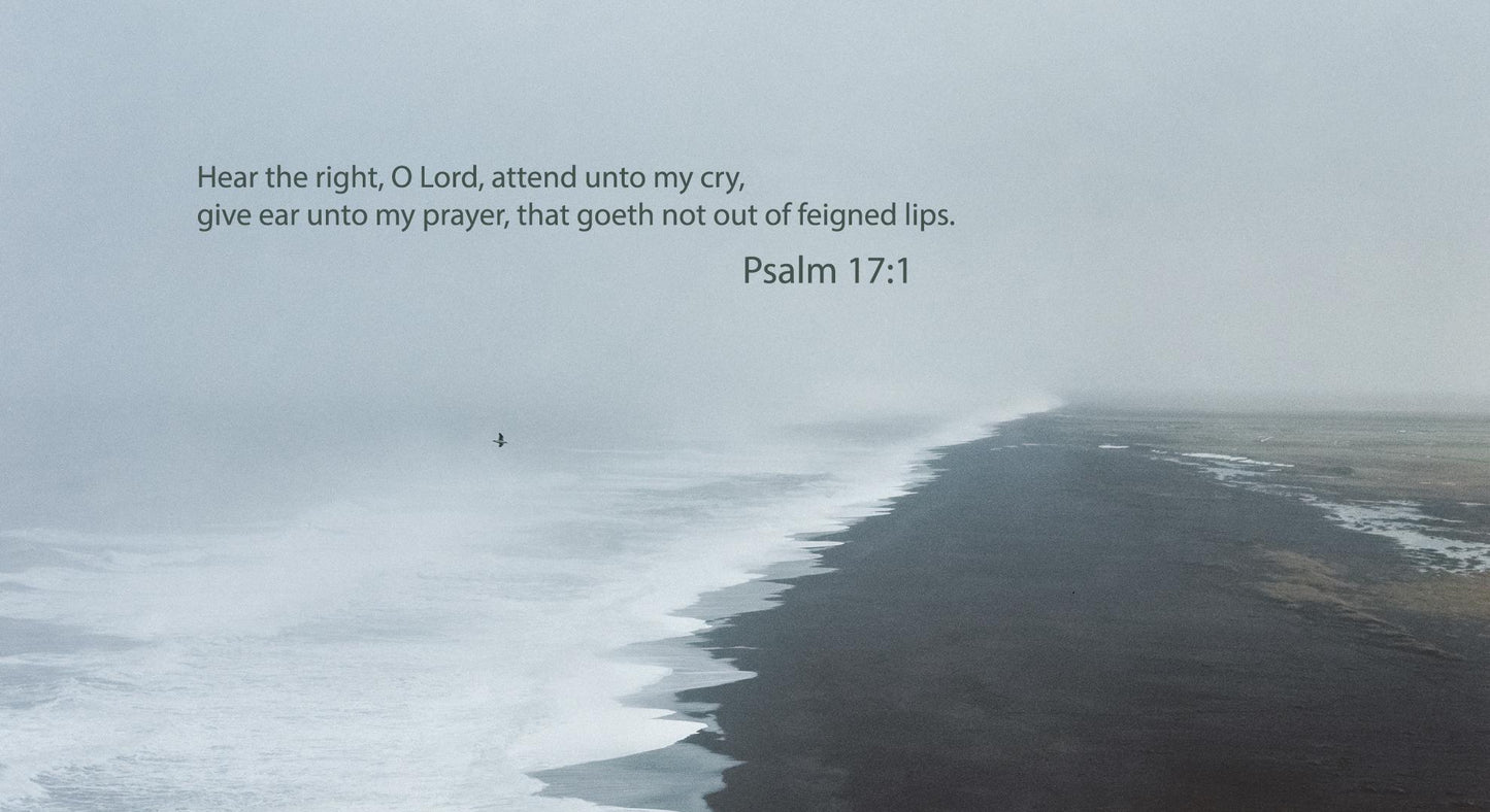 Psalm 17:1 Christian Wall Art - Inspirational Bible Verse Canvas Print