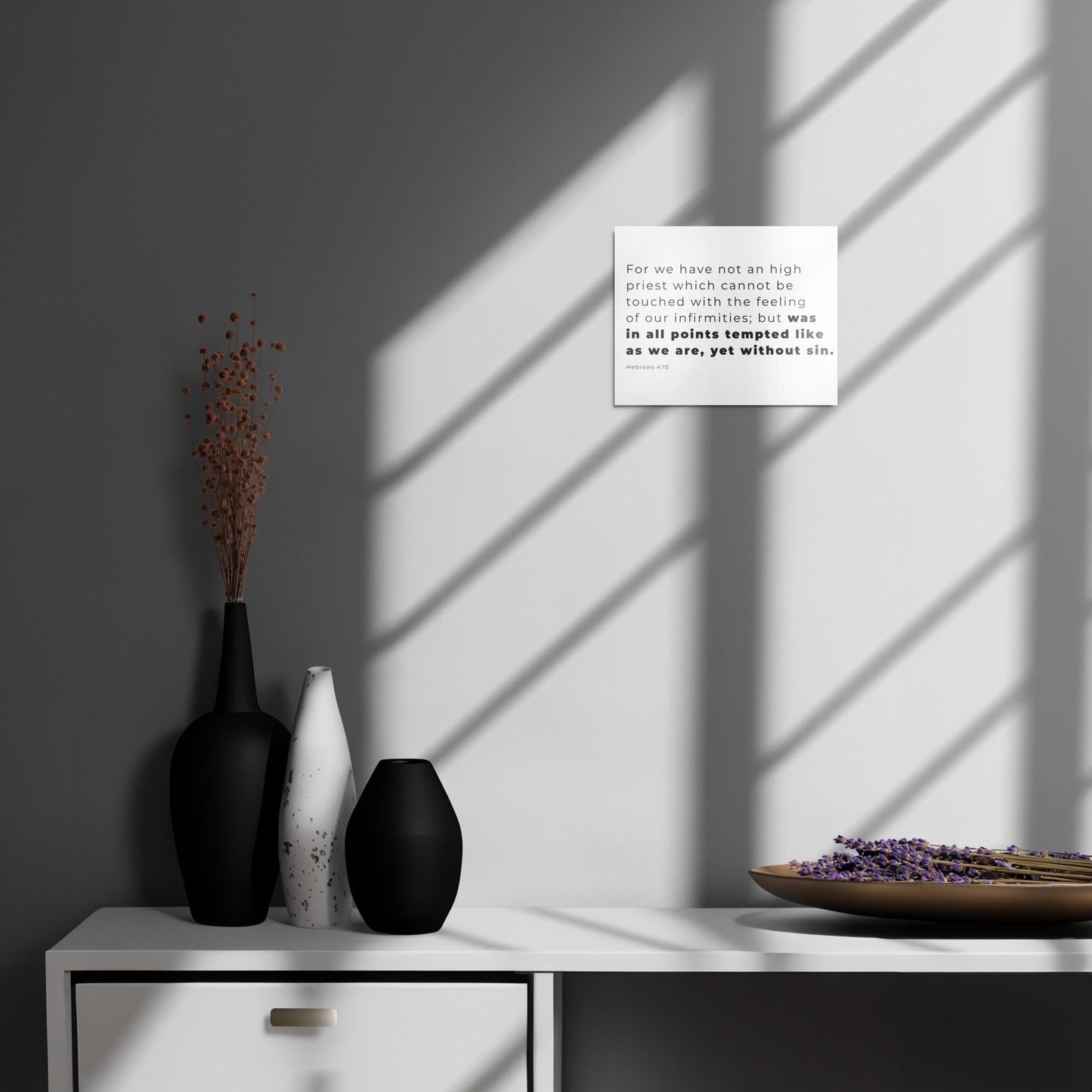 Hebrews 4:15 Christian Metal Wall Art | Inspirational Scripture Print | Faith-Based Gift