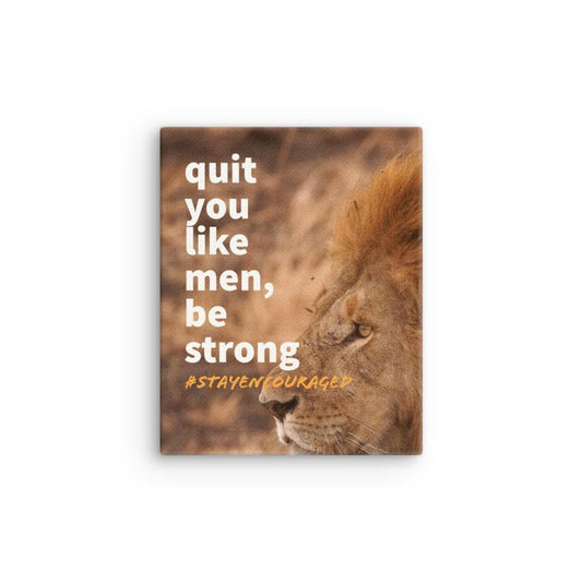 Inspirational Lion Canvas – Motivational Christian Wall Art for Him