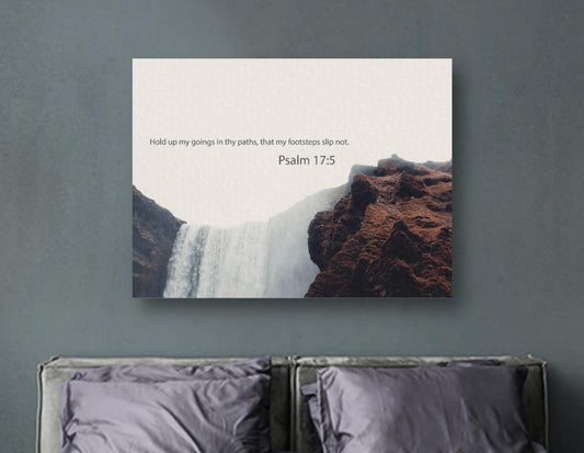 Psalm 17:5 Christian Wall Art - Inspirational Bible Verse Canvas Print