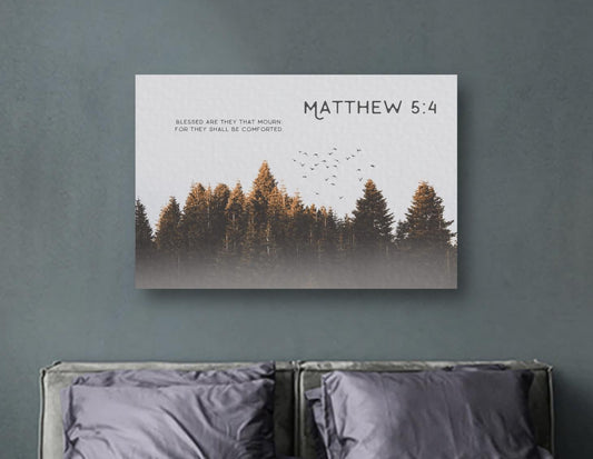 Matthew 5:4 Christian Wall Art - Inspirational Bible Verse Canvas Print