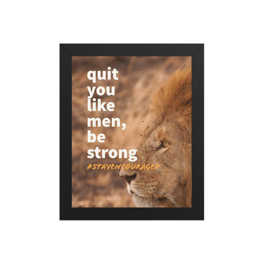Lion Strength Framed Inspirational Poster