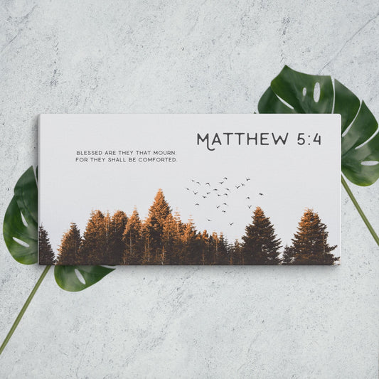 Matthew 5:4 Christian Wall Art - Inspirational Bible Verse Canvas Print