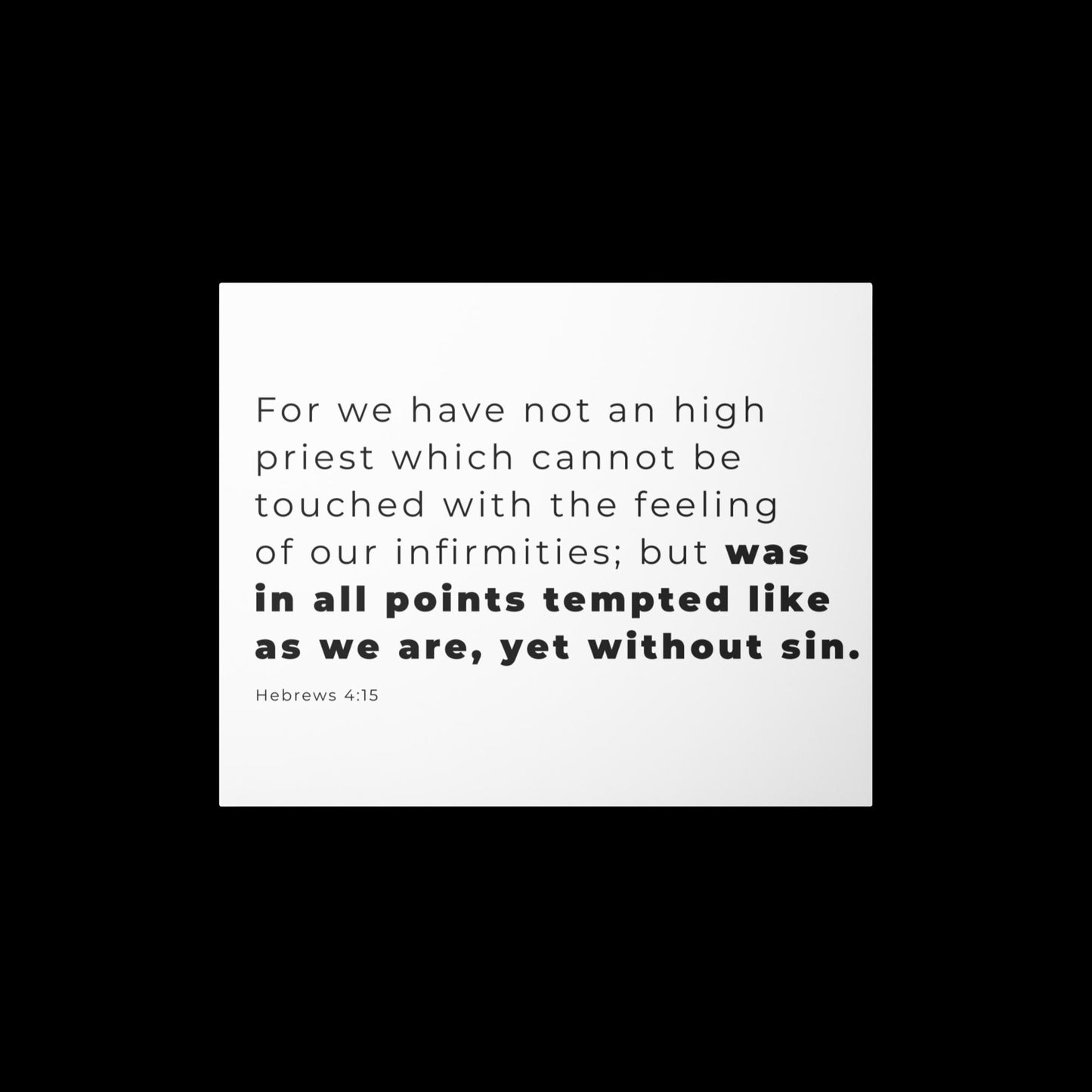Hebrews 4:15 Christian Metal Wall Art | Inspirational Scripture Print | Faith-Based Gift